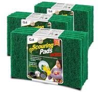 G4GADGET Heavy Duty Scouring Pads Green 15 Pack (3.9 x 5.9 inch / 10 x 15 cm) - Non-Scratch Multipurpose Scrubber for Kitchen, Pots, Pans, Sink & Dish Cleaning - Durable Reusable Scourers