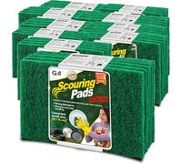 G4GADGET Heavy Duty Scouring Pads Green 50 Pack (3.9 x 5.9 inch / 10 x 15 cm) - Non-Scratch Multipurpose Scrubber for Kitchen, Pots, Pans, Sink & Dish Cleaning - Durable Reusable Scourers