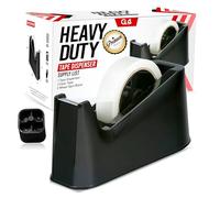 G4GADGET Heavy Duty, Tape Dispenser - Weighted, Non-Skid Rubber Base - High-Quality, Sharp Cutting Blade - Black, Desktop Adhesive Distributor - Uniform Cutting - One Hand Dispensing