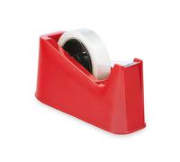 G4GADGET Heavy Duty, Tape Dispenser - Weighted, Non-Skid Rubber Base - High-Quality, Sharp Cutting Blade, Desktop Adhesive Distributor - Uniform Cutting - One Hand Dispensing (RED)