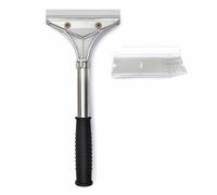 G4GADGET Heavy Duty Wallpaper Scraper 9 Inch Long with Comfortable Grip - 4 Inch Blade Paint & Window Scraper Tool with 5 Spare Blades for Wallpaper Stripping, Glass, Tiles & Adhesive Removal