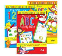 G4GADGET Kids Activity Books Pack of 3 for Ages 3-8 | My First Shapes, My First ABC & My First 123 | Educational Learning Books, Alphabet, Numbers & Shapes Activities for Kids