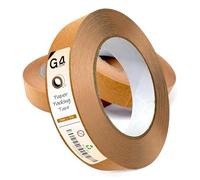 G4GADGET Kraft Paper Packing Tape 24mm x 50m (12 Rolls) | Brown Paper Parcel Tape | Eco-Friendly Recyclable Packaging Tape | Strong Adhesive Paper Tape for Boxes, Moving & Crafts