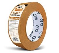 G4GADGET Kraft Paper Packing Tape 38mm x 50m | Brown Paper Parcel Tape | Eco-Friendly Recyclable Packaging Tape | Strong Adhesive Paper Tape for Boxes, Moving & Shipping