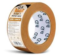 G4GADGET Kraft Paper Packing Tape 48mm x 50m (12 Rolls) | Brown Paper Parcel Tape | Recyclable Packaging Tape | Strong Adhesive Paper Tape for Boxes, Moving & Shipping