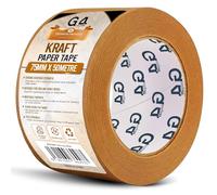 G4GADGET Kraft Paper Packing Tape 75mm x 50m (24 Rolls) | Extra Wide Brown Paper Parcel Tape | Recyclable Packaging Tape | Strong Adhesive Paper Tape for Boxes, Moving & Shipping
