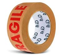 G4GADGET Kraft Paper Packing Tape | Strong Brown Paper Tape for Parcel Packing, Picture Framing & Moving Boxes | Eco-Friendly & Recyclable (1, Fragile Kraft Tape 48mm x 50m)