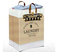 G4GADGET Laundry Basket with Handles, 65L Large Foldable Washing Hamper, Collapsible Dirty Clothes Storage Bin for Bedroom, Bathroom, Dorm & Living Room