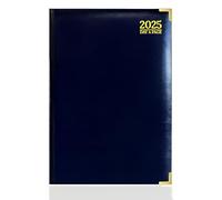 G4GADGET Luxury 2025 A4 Blue Day A Page Diary Padded Front & Hardback Cover Gilt Edges