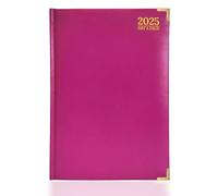 G4GADGET Luxury 2025 A4 Purple Day A Page Diary Padded Front & Hardback Cover Gilt Edges
