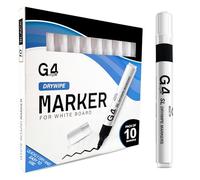 G4GADGET Nice Style Pack of 10 Non-Toxic Ink Black Colour Whiteboard Dry Wipe Marker Pens Bullet Tip