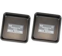 G4GADGET Non-Stick Baking Tray for Oven - 24 x 24 x 4cm Durable Carbon Steel, Easy Clean, Dishwasher Safe | Perfect for Baking, Roasting, and Cooking (Pack of 2)