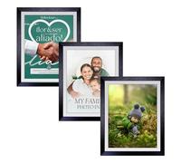 G4GADGET| Pack of 3 Picture Frame - 8 x 10 inch Picture Frame Frames Come with Silver Edge Details - Photo Wall