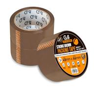 G4GADGET Pack of 3 Strong Brown Packing Tape - 48mm x 66m - Heavy Duty Parcel Tape for Moving Boxes, Shipping and Packaging