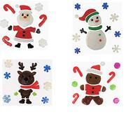 G4GADGET Pack Of 4 Christmas Window Stickers 19cm x 19cm