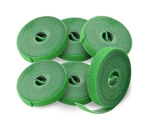 G4GADGET Plant Tie Tape - 6 Rolls (2.5m Each, Total 15m), 10mm Thick | Reusable Hook & Loop Garden Ties | Soft Adjustable Plant Tape for Climbing Plants, Tree Support, Stems & Vines