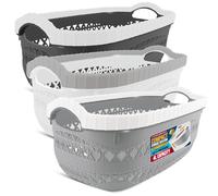 G4GADGET Plastic Handy Storage Basket with Handle 4L - Durable Small Plastic Basket for Kitchen, Bathroom, Shelves & Laundry - Lightweight, Stackable & Easy to Clean Organizer Box