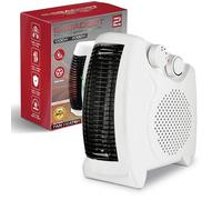 G4GADGET Portable Electric Fan Heater - 2000W Space Heater with 2 Heat Settings & Cool Function, Adjustable Thermostat, Overheat Protection, Low Energy Silent Room Heater for Home & Office (1, Flat)