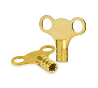 G4GADGET Radiator Bleed Key 2 Pack - Solid Brass Radiator Key for Bleeding & Venting - Universal Fit Radiator Valve Clock Key for Home Heating Systems