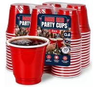 G4GADGET Red Shot Cups 2oz (60ml) - Pack of 60 Heavy Duty Disposable & Reusable Plastic Shot Glasses, Mini Party Cups for Shots, BBQ, Birthday, Wedding & Events