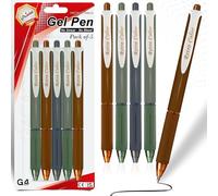 G4GADGET Retractable Gel Pens Black Ink - Pack of 5 - Smooth Writing Quick-Dry No Smear No Bleed Gel Pens for Office, School, Journaling & Everyday Use