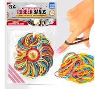 G4GADGET Rubber Bands 100g Bag - Coloured Elastic Bands Assorted Sizes, Thick Strong & Stretchable Rubber Loops for Home Office School, Bundling, Organising, Crafts & DIY
