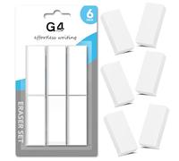G4GADGET Rubber Erasers Pack of 12, 2 Packs of 6 White Rectangle Pencil Erasers for Kids, School Rubbers, Pencil Rubber Eraser Multipack for Office, Classroom, Drawing, Homework & Sketching