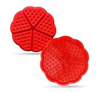 G4GADGET Silicone Waffle Mould - Red Non-Stick Mini Heart Moulds for Slimming World Waffles, Muffins, Pancakes & More - Oven, Microwave & Dishwasher Safe - Baking Tools