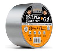 G4GADGET Silver Duct Tape 50mm x 45m Heavy Duty | Weather Resistant Gaffa Tape | Extra Strong Adhesive Multi-Purpose Repair Tape | Industrial Grade for Sealing, Wrapping, Plumbing, and Outdoor Repairs
