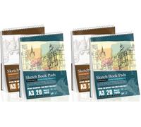 G4GADGET Sketchbook - 4 Pack Wiro Bound Drawing Pad | 170 GSM Thick Art Paper for Sketching, Painting & Drawing | Sketch Book for Artists, Students & Kids (A3)
