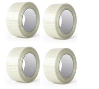 G4GADGET Strong Crossweave Reinforced Tape - 12 Rolls, 50mm x 35m Each, Transparent Bi-Directional Filament Tape, Heavy Duty Fiberglass Packing Tape