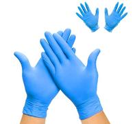 G4GADGET Vinyl Gloves | Disposable Gloves Powder & Latex Free | Food Safe, Cleaning, Kitchen, Hair Dye, Cooking, Gardening Use (Blue, 100 Pack (Large))