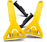 G4GADGET Window Scraper 2 Pack with Safety Cover - Glass Scraper Tool for Removing Paint, Stickers & Adhesive - Window Cleaning Scraper for Glass, Tiles & Metal Surfaces