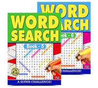 G4Gadget Word Search Books for Adults - Pack of 2 Wordsearch Puzzle Books Book 5 & Book 6 | Brain Games Activity Books with Solutions Included