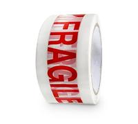 G4GOODS® 1 Roll Fragile Tape 48mm x 66m Strong Adhesive Waterproof Anti-Tear Heavy Duty for Wrapping Fragile Items Moving Shipping Packing Sealing Boxes for Home and Office Use