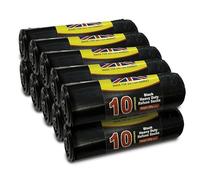 G4GOODS® 10 Rolls of 100 Pcs 50L Flat Top Black Bin Bags 30 Micron/120 Gauge 10 Bags Per Roll Extra Strong Garden Waste Rubbish Bags for Household Office Use (15"x29"x33")
