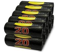 G4GOODS® 10 Rolls of 200 Heavy Duty 50L Black Trash Bags 120 Gauge/30 Micron Heavy Duty Bin Liners Refuse Sacks Bin Bag Rolls Black Refuse Sacks Rubbish Bags Bin Liners Large - Made in Britain