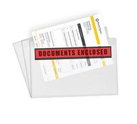 G4Goods 100 Pcs of A5 Printed Document Enclosed Wallets 225 x 165mm - Durable, Waterproof, and Versatile for Multiple Uses - Peel & Seal Strong Clear Plastic Postage Pouches