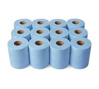 G4GOODS® 12 x Premium Quality 2-Ply Blue Centrefeed Paper Hand Towel Rolls, Pack of 12 Tissue Rolls