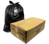 G4GOODS® 200 Large Black Bin Bags Extra Heavy Duty 50 Micron/200 Gauge 80L Strong Garbage Bags for Household Waste Kitchen Office Restaurant Use (18"x29"x39")