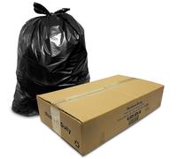 G4GOODS® 200 Large Black Dustbin Bags Medium Duty 30 Micron/120 Gauge 80L Black Bin Liners for Household Waste Office Kitchen Restaurant Garbage Bags (18"x29"x39")