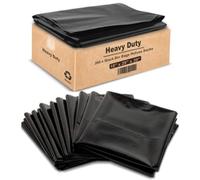 G4GOODS® 200 Pack Flat Top Heavy Duty Black Bin Liners 100L 35 Micron/140 Gauge Eco-Friendly Garbage Bags for Home Office Kitchen Use (18"x29"x39")