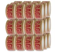 G4GOODS® 36 Rolls of Fragile Printed Kraft Paper Packing Tape 50mm x 50m Brown Self Adhesive Eco-Friendly Packaging Tape Roll Ideal for Sealing Boxes Shipping Parcels & Packing Fragile Items Securely