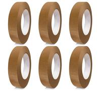 G4GOODS® 6 Rolls of 25mm x 50m Kraft Paper Tape Self Adhesive Brown Paper Tape 100% Recyclable Parcel Tape Roll Ideal for Sealing Moving Boxes & Sustainable Packaging Solutions