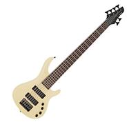 G4M 878 6-String Bass Guitar, Cream | Durable USA Basswood Body with Great Sustain, Rich Vintage-Inspired Tones, Graphtech Nubone Nut, 6-String, Cream