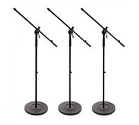G4M Cast Base Boom Microphone Stand 3 Pack