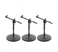 G4M Short Cast Base Telescopic Boom Microphone Stand 3 Pack