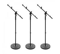 G4M Telescopic Boom Cast Base Microphone Stand 3 Pack