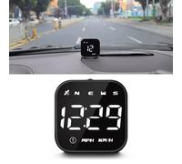 G4S Car HUD Head-Up Display - GPS Digital Speedometer MPH/KPH with Overspeed Alarm, Fatigue Reminder, Compass & Trip Meter - Universal for All Vehicles