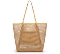 G4ZS5Z0G1 Mesh Beach Tote Bags for Womens, Causal Pool Bags for Swimming Pools Vacations Beach Essentials(Black)